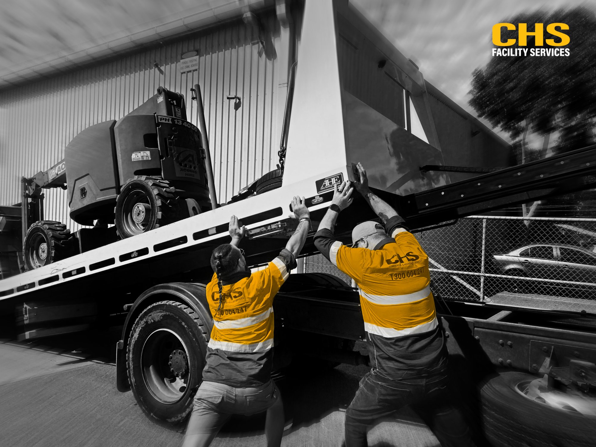 CHS team equipment and logistics tilt truck operations Adelaide